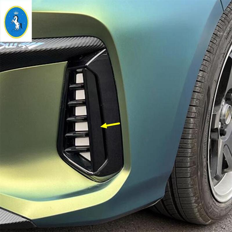 Black Car Front Fog Lamp Air Inlet Decor Frame Cover Trim Fit For GAC Trumpchi Empow   Exterior Accessories