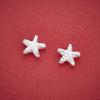S925 Sterling Silver Brushed Starfish Spacer Beads for DIY Clavicle Chain Necklace