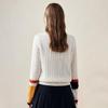 Komombo Women's Colorblock Cable Knit Wool Sweater