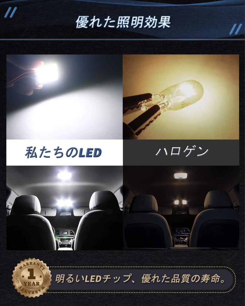 White 300 Lumen COB 12V DC LED Lights for Automotive Interior Panel Dome Lamp Map Roof Ceiling Lights with 10 T10 Bulbs and Festoon Adapter 10-Pack