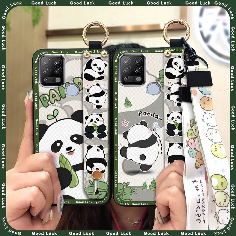 Phone Holder Waterproof Phone Case For Tecno Pova/LD7 Ring Cute Durable Dirt-resistant Back Cover Lanyard Shockproof