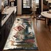 VIKAMA Vintage Forest Deer Runner Rug Mountain Lake Wildlife Non Slip Washable Long Floor Mat Farmhouse Kitchen Hallway Decor