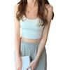 Kadın Kırpma Üstleri Seksi Düz Renk Kaşkorse Buz Ipek Tüp Üst Dikişsiz Spor Tank Top Kablosuz Iç Çamaşırı Yastıklı Sütyen Bralette Yelek