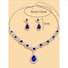 Women's Crystal Droplet Necklace Earrings for Wedding Evening Bride Jewelry Accessories