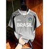Brasile Rio De Janeiro Maglietta da Calcio Gialla Verde Stampa Classica Brasile Leggera Comoda Casual Streetwear Regalo per i Fan