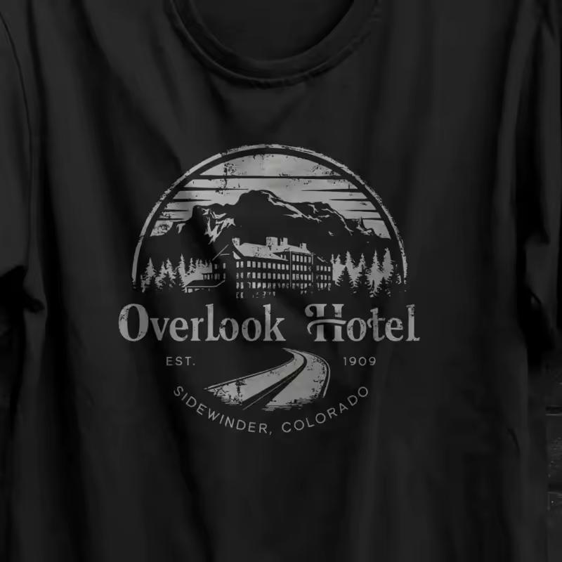 Outlook Hotel T-shirt: Retro Horror Clothing, "Shining" Men's T-shirt Summer New Retro Casual Suitable for Both Men and Women