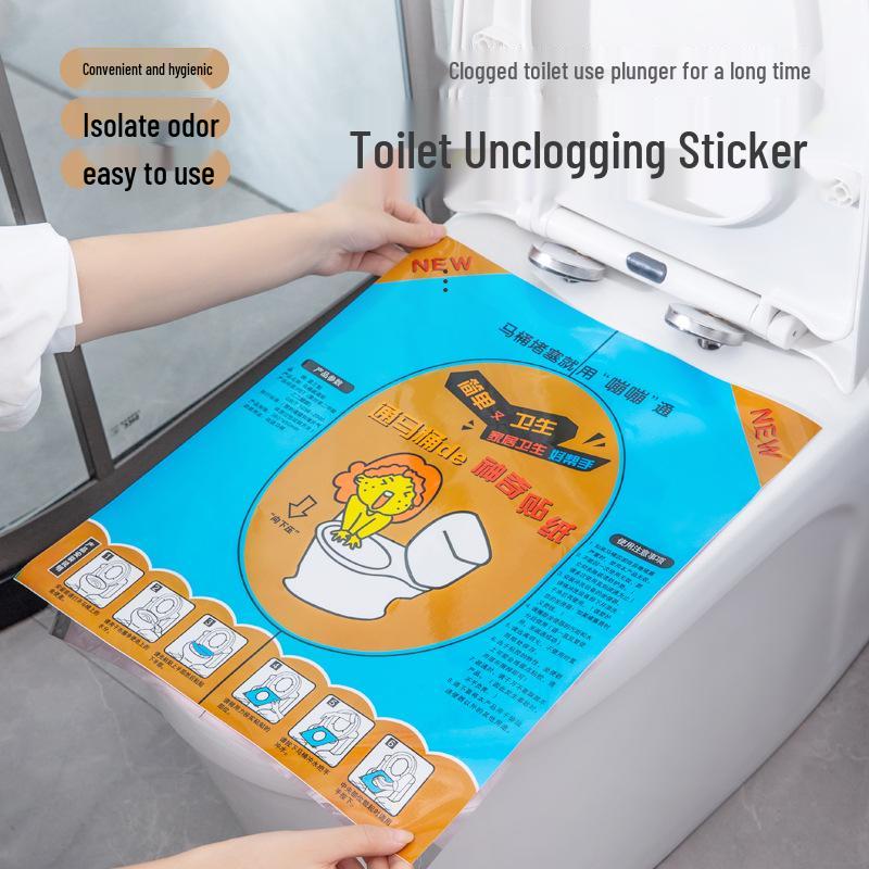 Strong Pressure Toilet Unclogging Sticker for Household Bathrooms