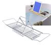 Shower Tub Tray Stainless Steel Expandable Over The Bathtub Rack with Phone Stand for Soap Shampoo