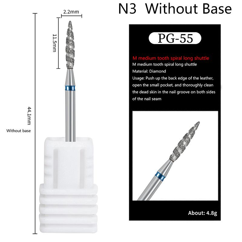 Diamond Nail Bits Tornado Flame Cuticle Drill Bit Manicure Cutter Rotary Burr Drill Accessories Spiral Nail Polishing Mills Tool