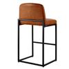 Bar Stool Set of 4, 68cm Counter Height Stools, Modern PU Leather Counter Barstool with Backrest, Metal Legs, Easy Assembly Armless Bar Chair, Island
