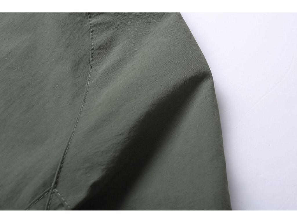 Męska kurtka wiatrówka o średniej długości - Wiosna/Jesień, Lekka, Casualowa outdoorowa, Wielokieszeniowa, Duże rozmiary