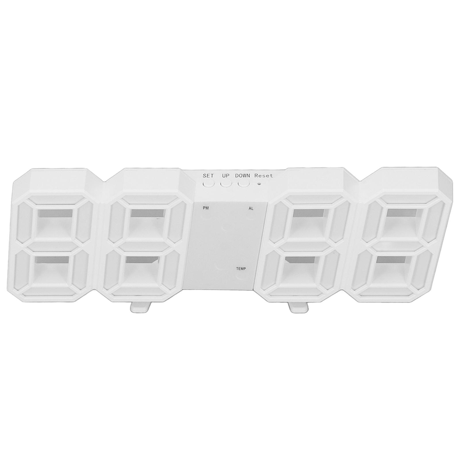 3D LED Digital Clock Time Date Temperature Display Voice Control Automatic Brightness Adjustment Digital Wall Clock