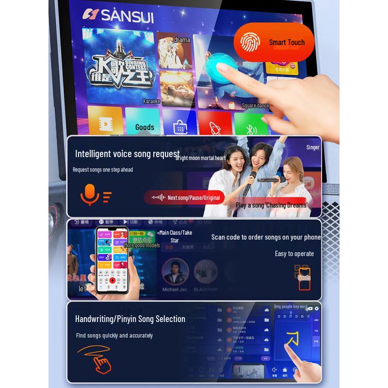 SANSUI Q52 Outdoor/Home Karaoke System with Display CN Plug (adapter Included)