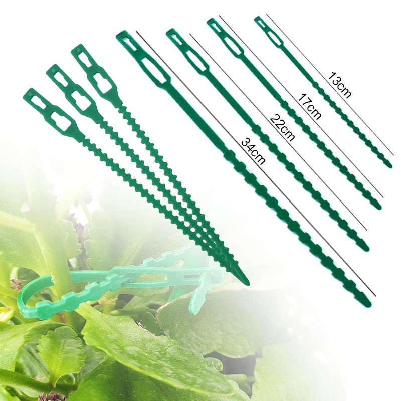 10-100PCS 13/17/22cm Adjustable Plastic Plant Cable Ties Reusable Shrub Fastener for Garden Tree Climbing Support Vine Tomato Stem Clip