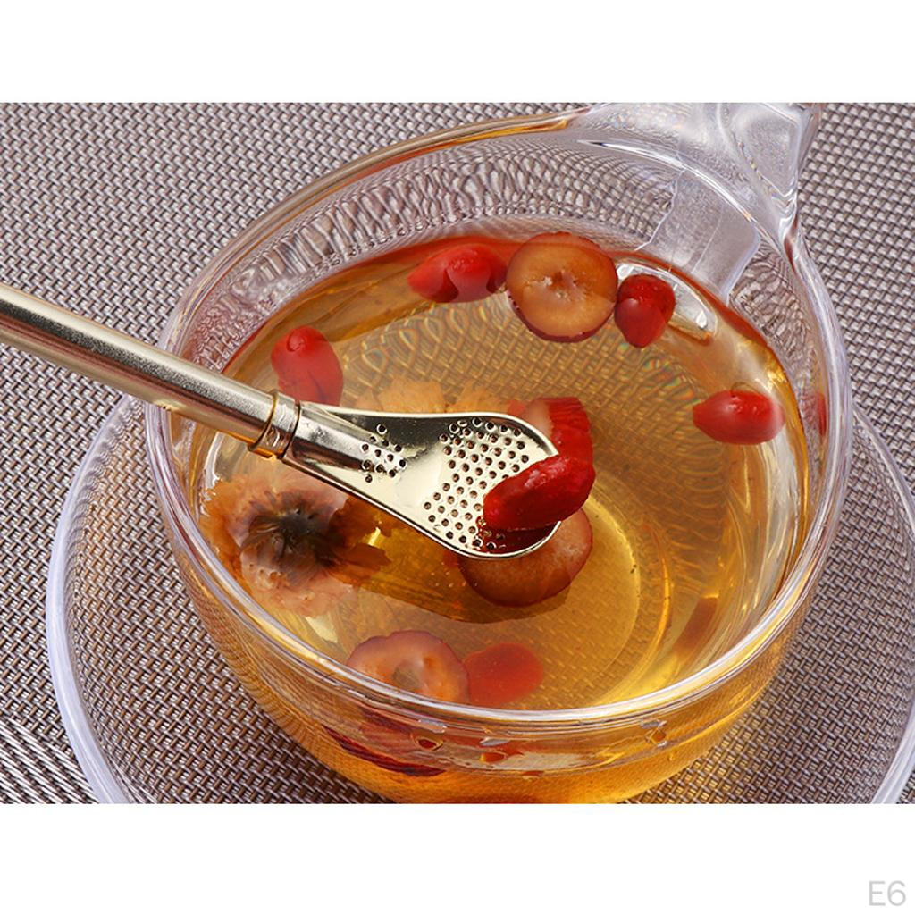 Tea Straws Filtered Spoons Juice Coffee Drinking Straw 6 Colors