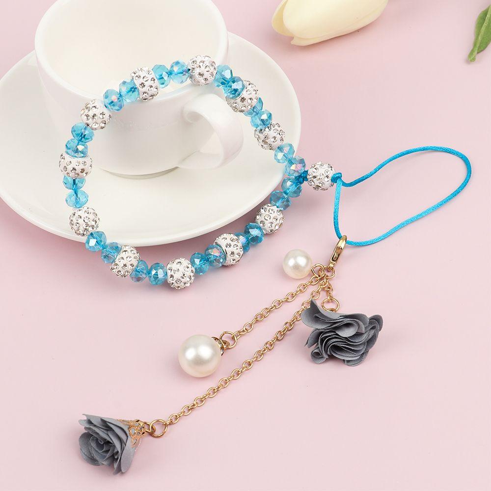 Phone Strap Lanyard Mobile Phone Lanyard Keychain Wrist Rope Anti-lost Lanyard Flower Pendant