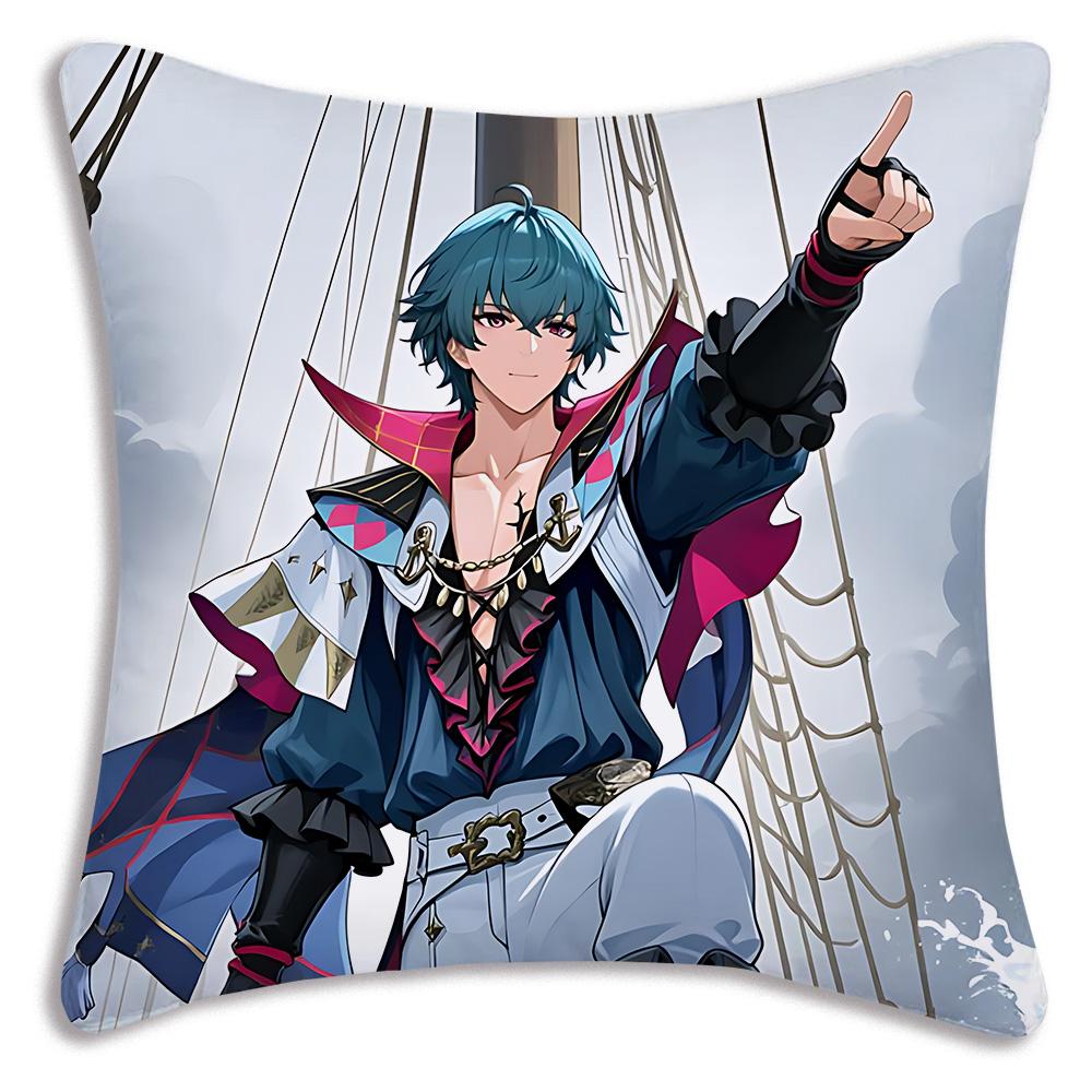 Game Wutherings W-Waves Pillow Covers Cartoon Sofa Decorative Home Double-sided Printing Short Plush Cute Cushion Cover