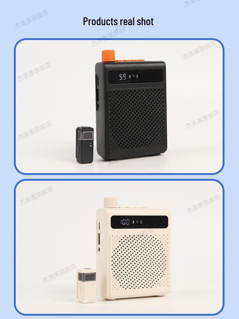 Bee-Type Wireless Microphone & Amplifier with Large Speaker and Magnetic Lapel Clip for Teachers