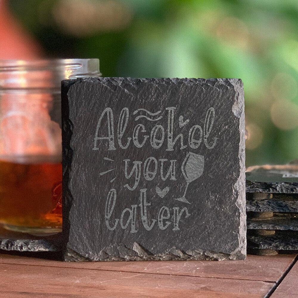 Probably Contains Alcohol Slate Coaster with Sayings Coffee WineTea Beer Party Gift Idea Wine Lovers Beer Tasting Gift