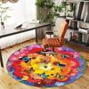 1pc Flower Bouquet Butterfly Pattern Office Round Rugs, Under Chair Round Rugs for Living Room, Bedroom, Bathroom Decoration Carpet 091806