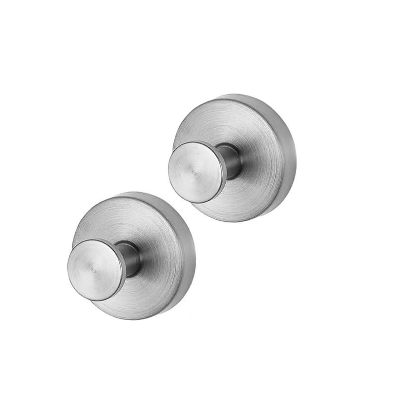 2pcs Suction Cup Hook Silver/Black Stainless Steel No Need To Punch Towel Holder Coat Bath Robe Hook For Kitchen Bathroom Toilet