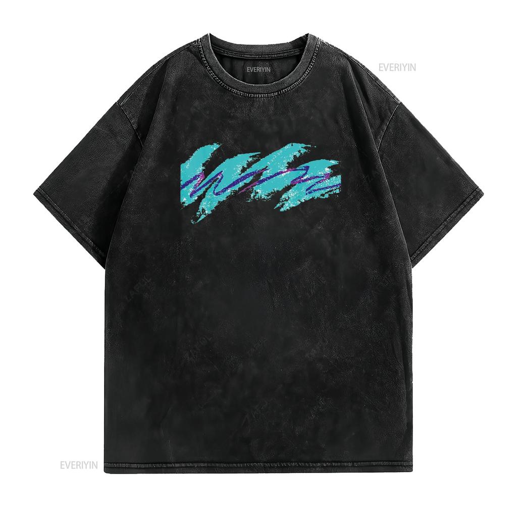 Millennials Geometric Nostalgia 90s T Shirt vintage Washed Stretched streetwear homme Slightly Breathable Versatile Casual