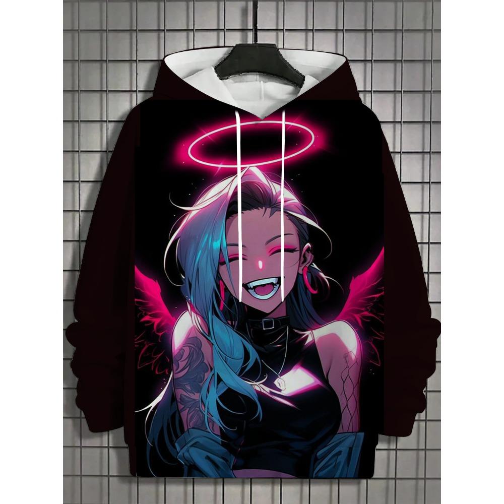 Men's Hoodie 3d Print Nymphet Tops  Cartoon Girl Graphics Long Sleeve Hoodie Autumn Fashion Men's Top Oversized Streetwear Tees