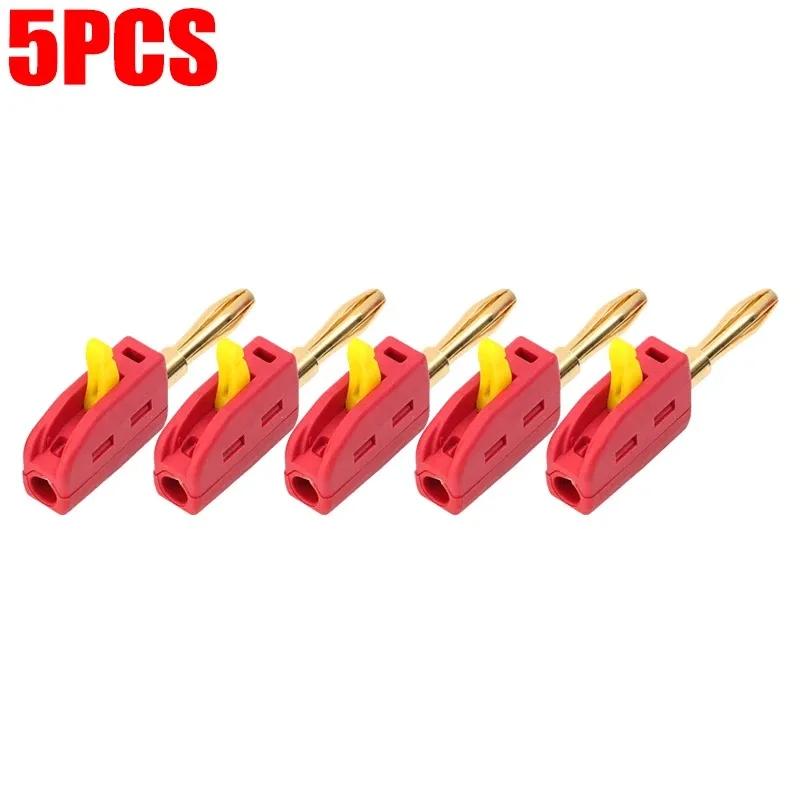 1/10Pcs Solder Free Banana Plug Quick Wire Pin Connect Jack Audio Gold-plated Copper Speakers Amplifier Banana Connector Plugs