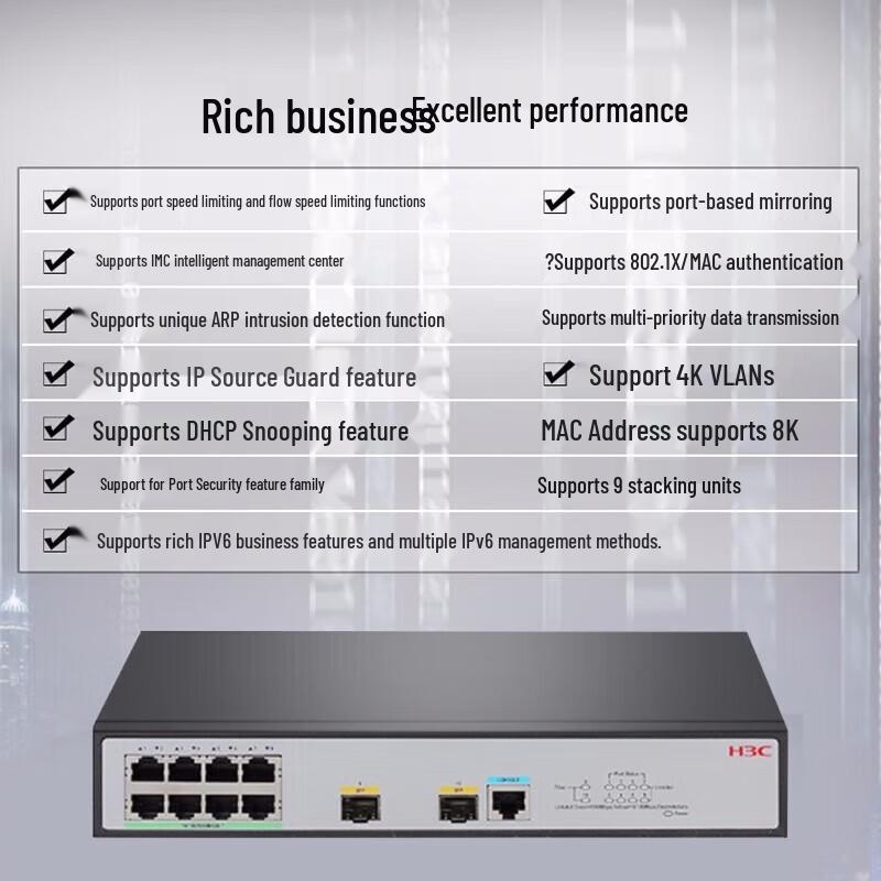 H3C S5008PV6-EI Gigabit Managed Switch