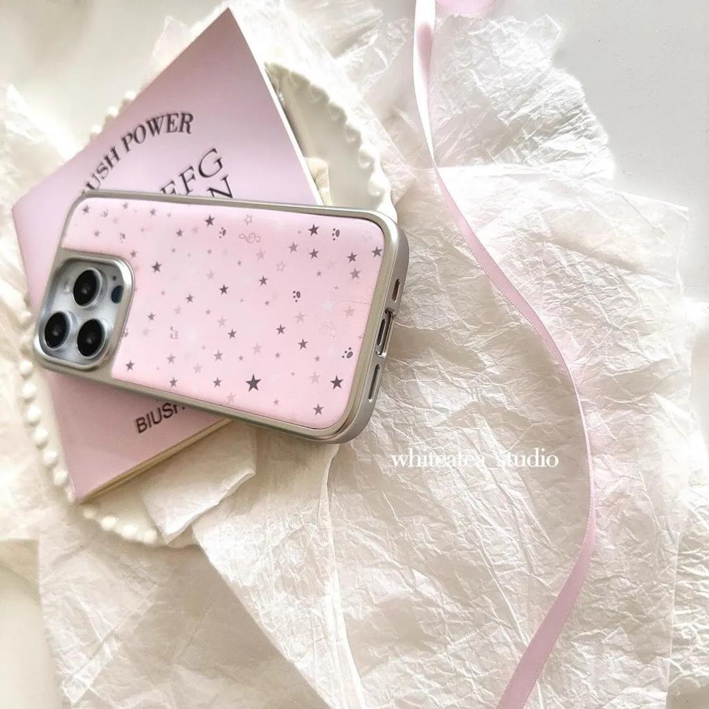 Pink Polka Dots Stars Musical Notes Cat Phone Case for iPhone 17 16e 16 15 14 13 12 11 Pro Max X XR Air Plus Luxury Clear Soft