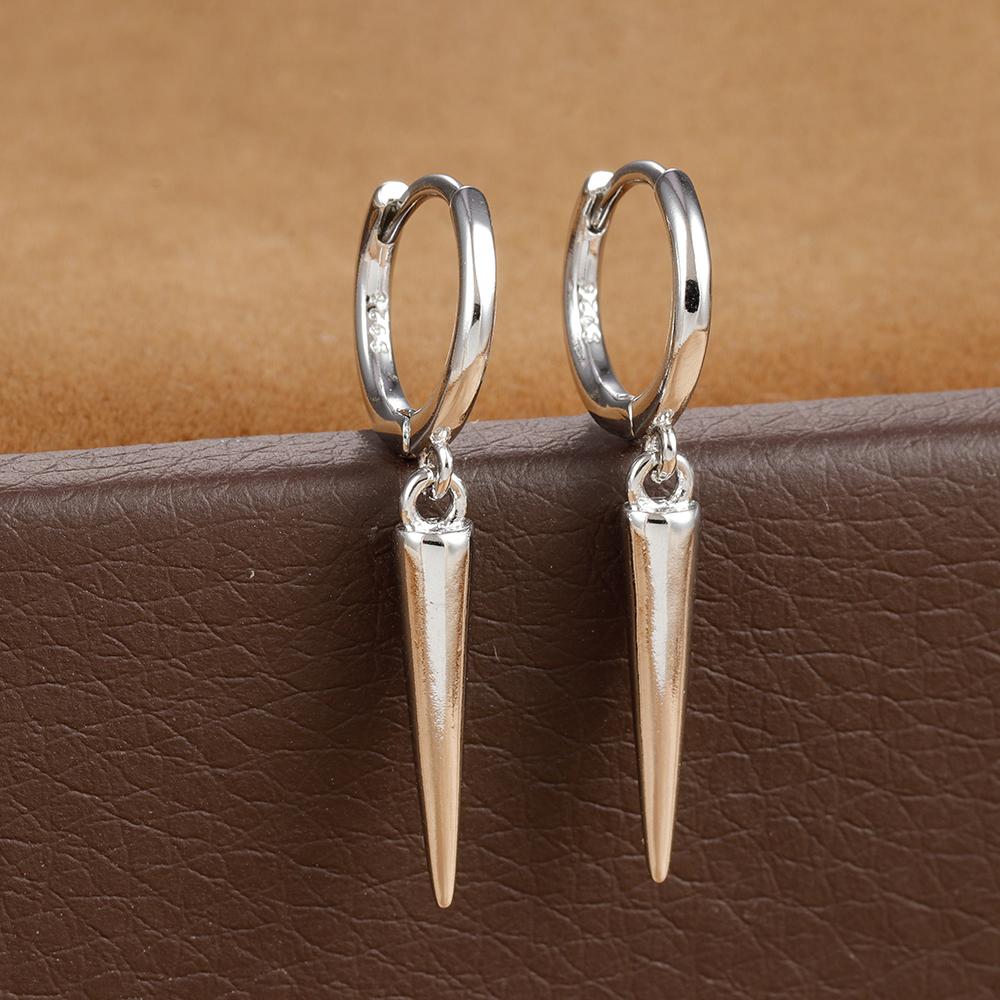 2pcs Stainless Stee Pendant Hoop Earring Trendy Punk Hip-hop Rivet Piercing Earrings For Women Gothic Party Wedding Jewelry Gift