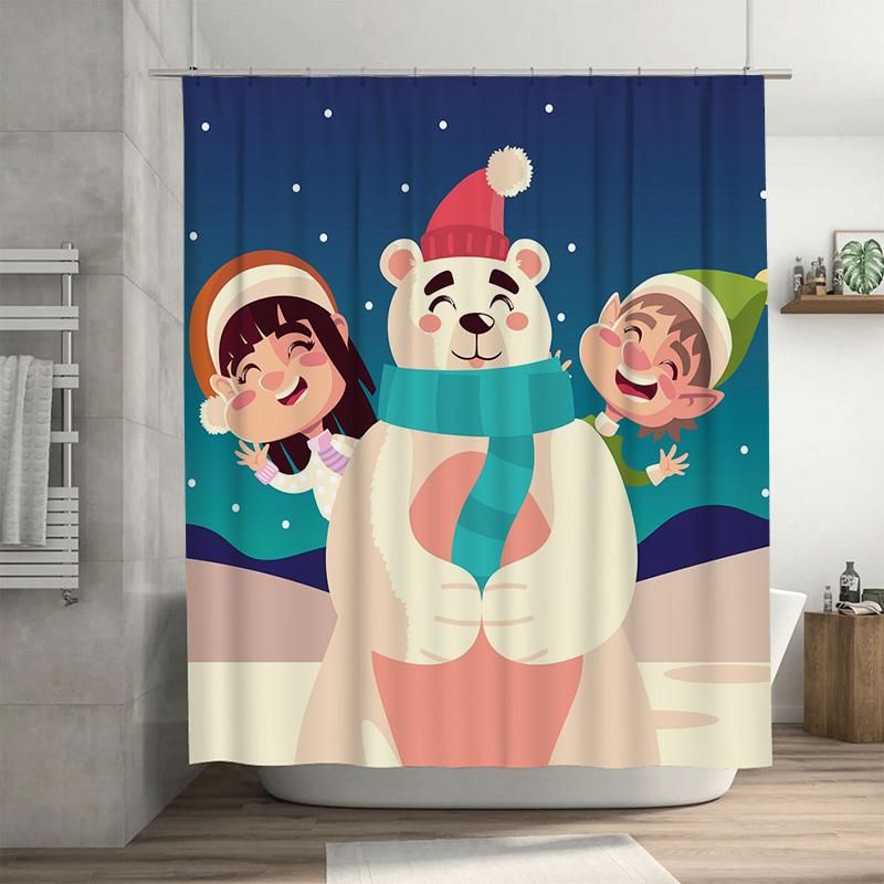 

Tu Arctic Fox Shower Curtain Woodland Animal Bathroom Decor Nature Forest Wildlife Shower Curtain Set Waterproof Home Decor W60H190(CM)-1 Pcs