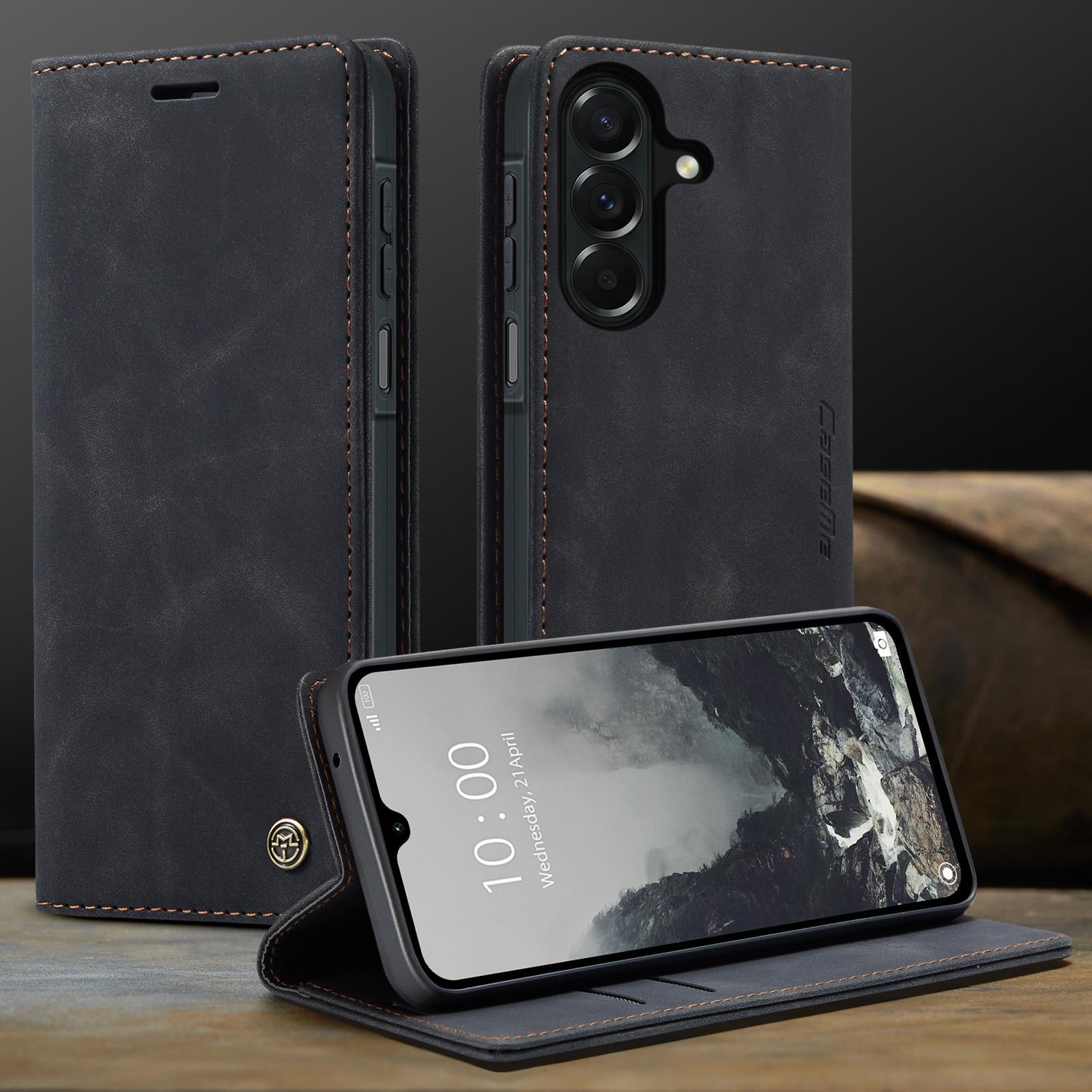 CaseMe Luxury Retro Magnetic Flip PU Leather Phone Case for Samsung Galaxy A27 Wallet Cover Phone Coque For Samsung Galaxy A27 Samsung Galaxy A27 чёрный