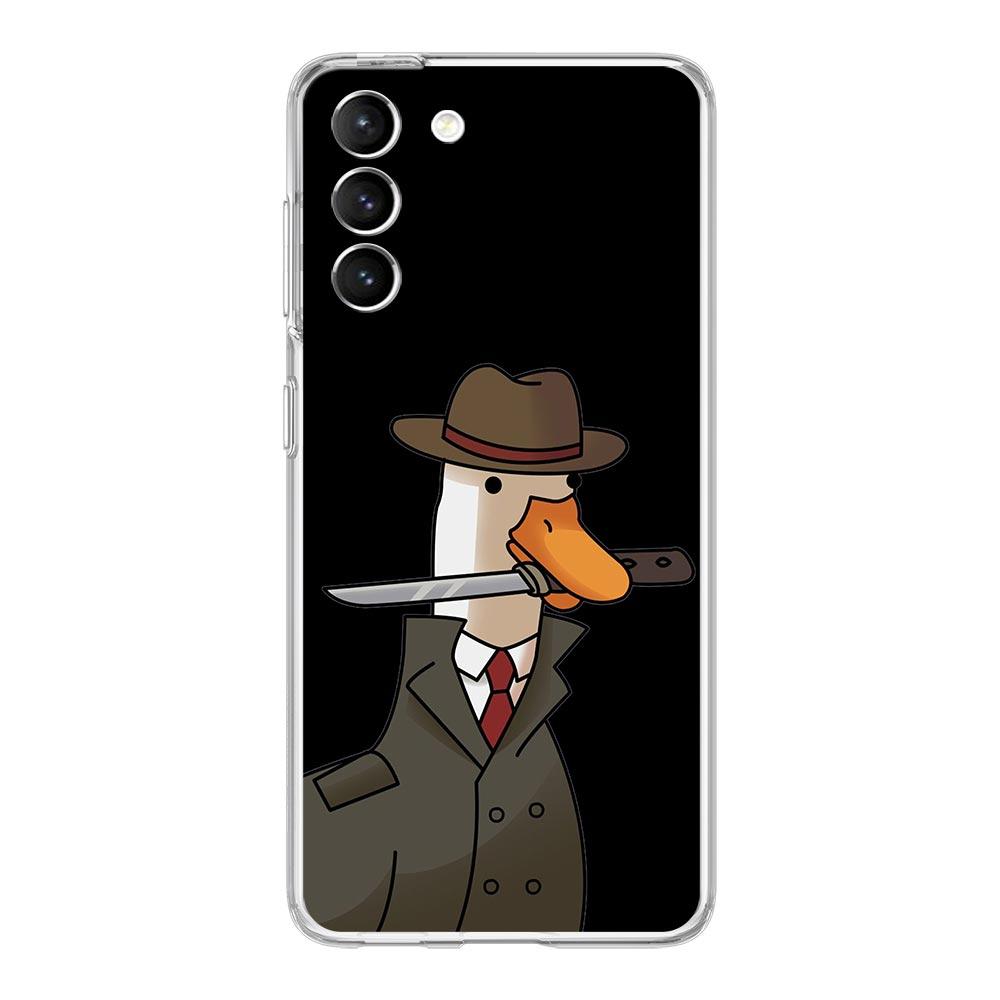 Cartoon Doubt Duck Shockproof Phone Case For Samsung Galaxy S23 Ultra S22 5G S20 S21 FE 5G S10E S9 S8 S10 Plus Soft Clear Cover