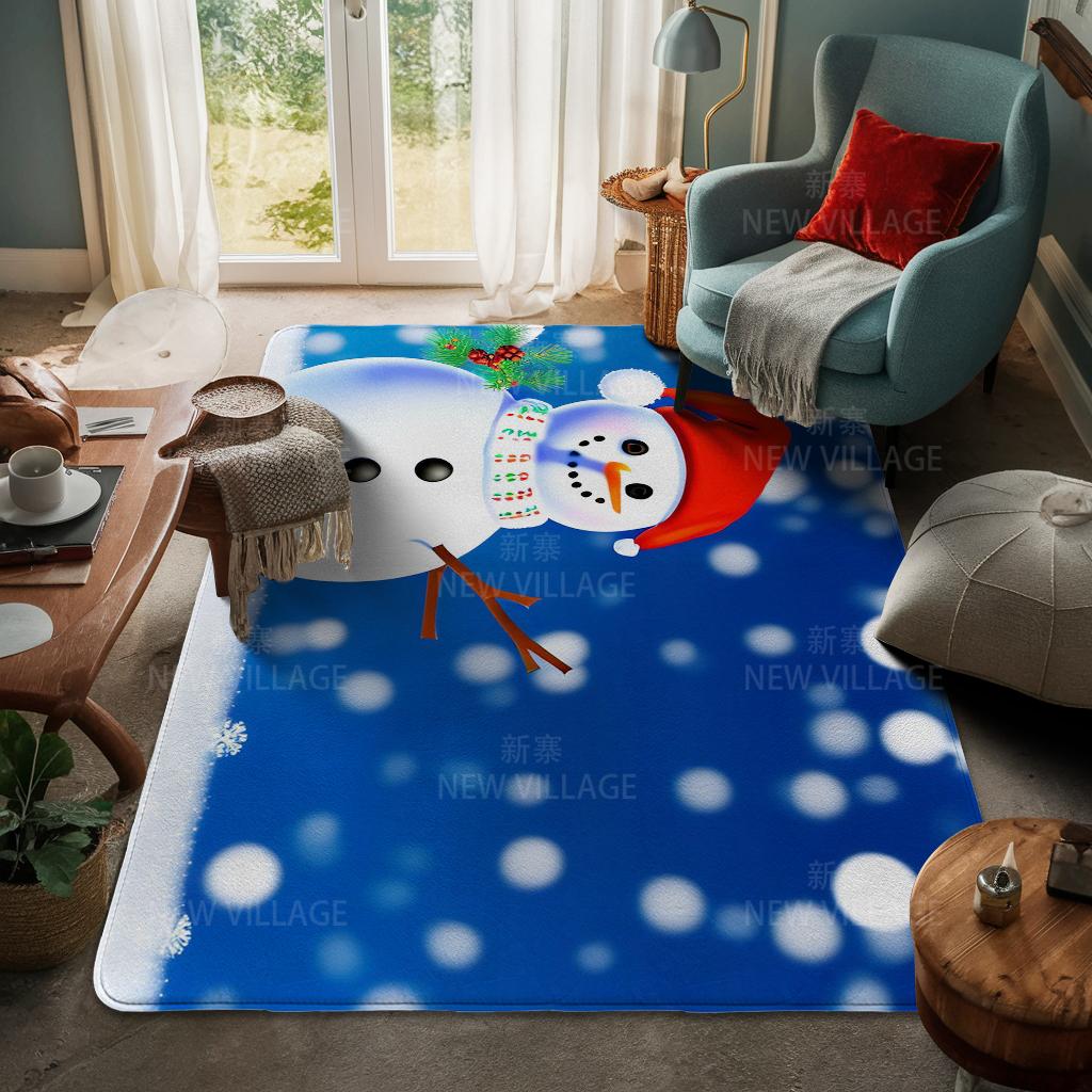 House Entrance Carpet Home Door Mat Living Room Bath Foot Bathroom Non-slip Water Absorption Rugs Bath Merry Christmas Winter