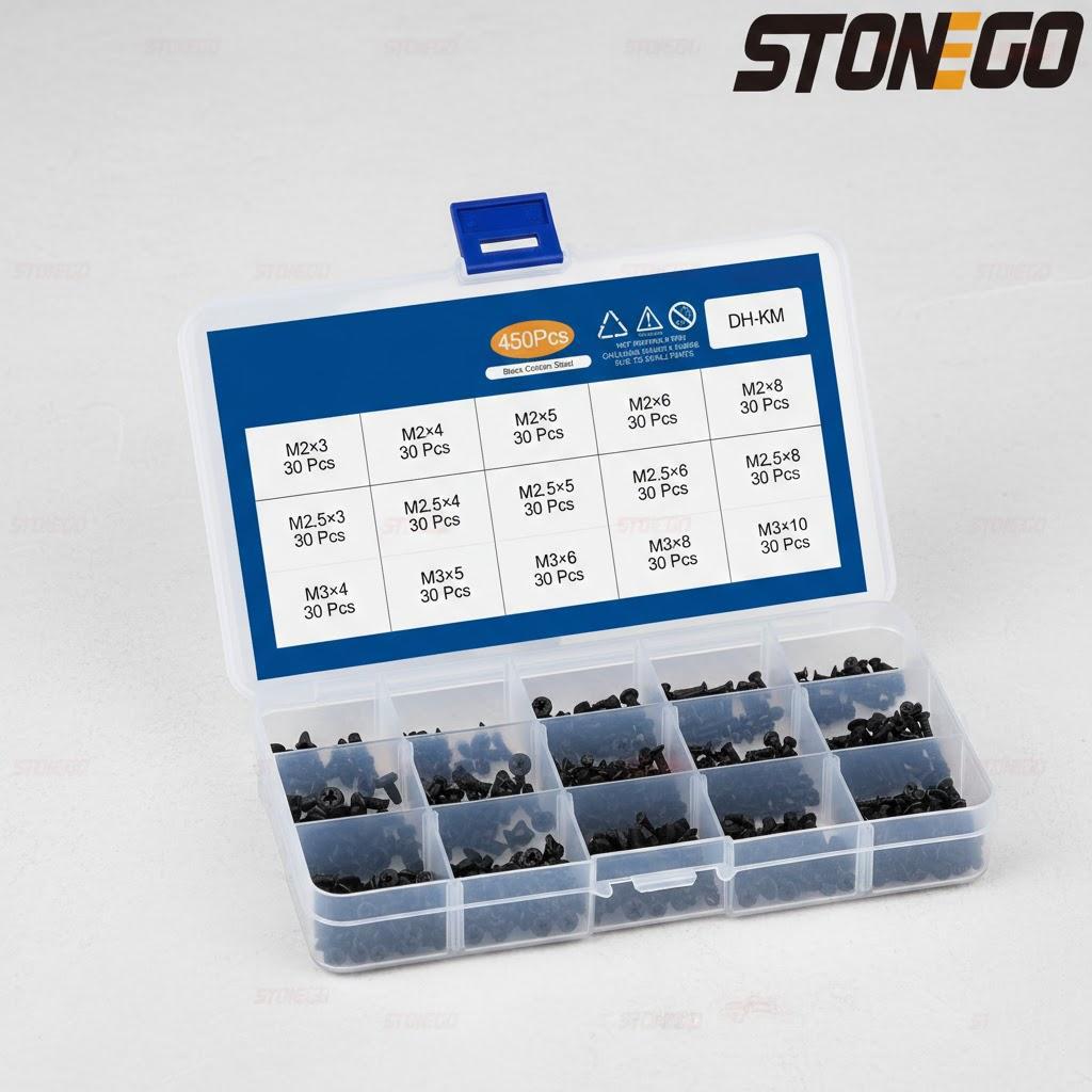 

450 650 720PCS Cross Flat Head Screw Set Countersunk Machine Screws for Laptop Repairs Hardware Fasteners