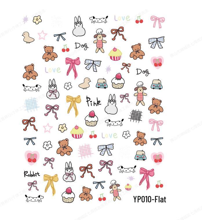 3D Dog Embossed Nail Art Stickers - Waterproof, Cute Ins Style for iPad YP010