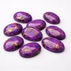 Purple Copper Turquoise Oval Gemstones, Gold Matrix Cabochon Lot for Custom Jewelry Making