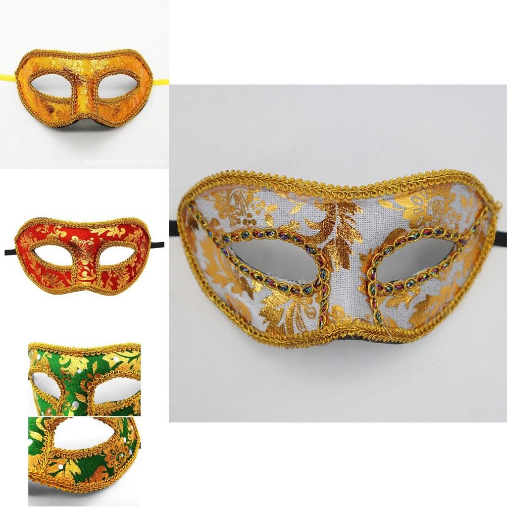 Tajemniczy Anioł Halloweenowa Impreza Maskaradowa Męska Maska Pluszowa Tkanina Maska na Pół Twarzy z Krawędziami z Tkaniny