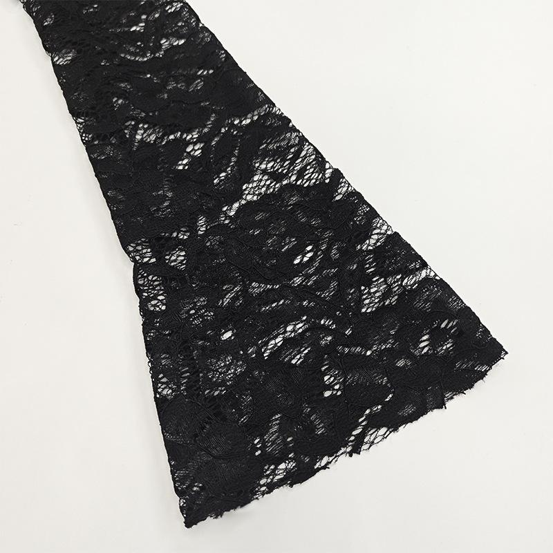 Women's Autumn/winter Lace Splicing Long Sleeve Sexy Slit Slim Dress Dress