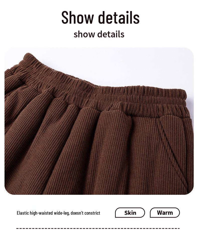 Women's Winter Plus Velvet Thickened Cotton Pants for Elderly: Warm, Loose Straight-Leg Fit for Grandma