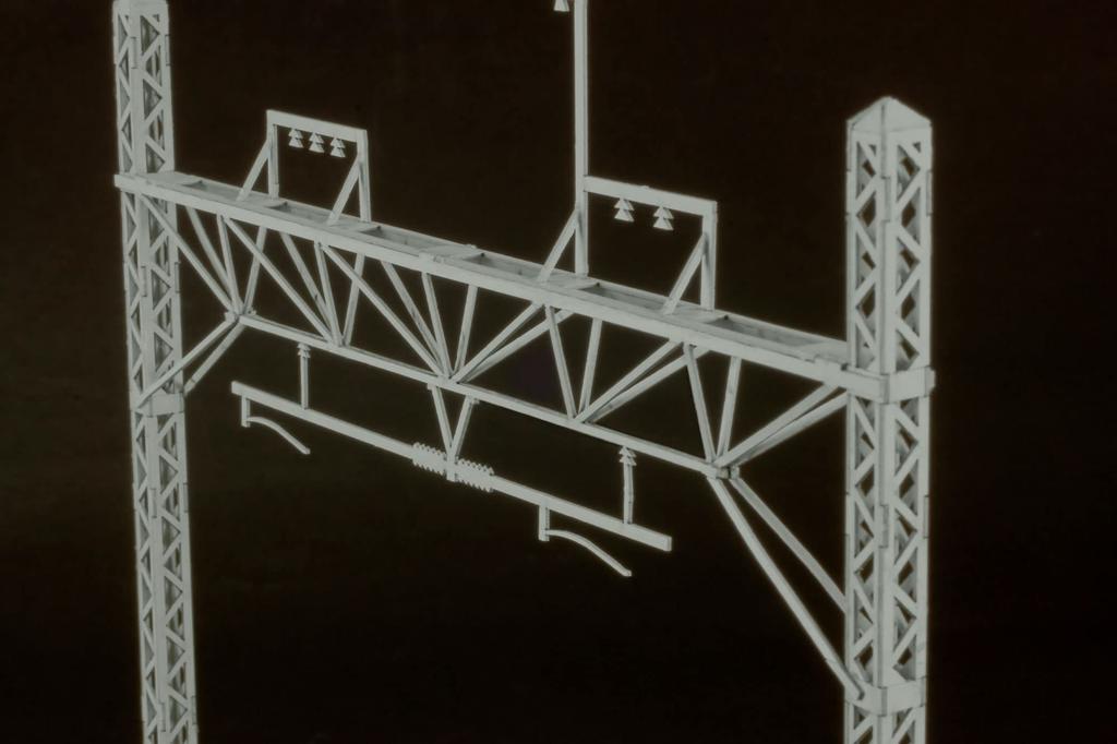 PLUMPMOA Spur H Oberleitung Papierdiorama Zubehör 1/80 Mast, grau, unmontiert, Bausatz, MS068,