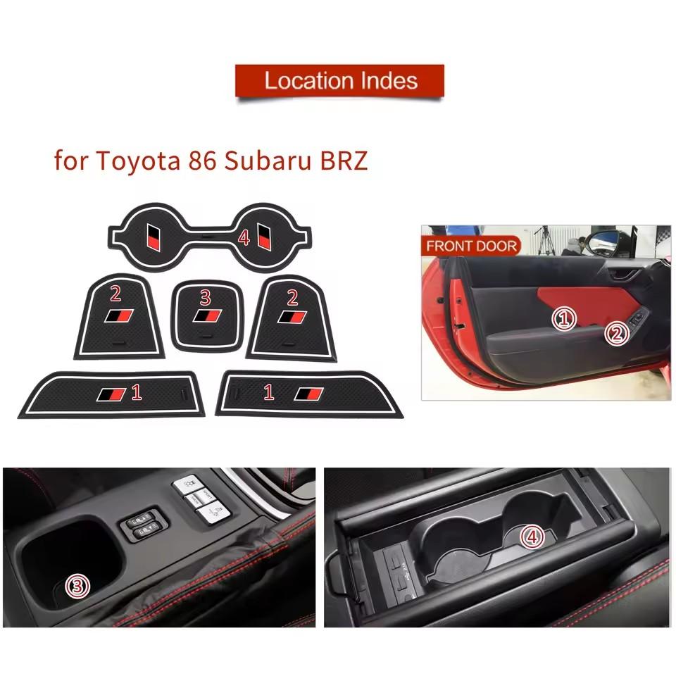 For Toyota GR86 Subaru BRZ 2025 - 2025 Anti-Slip Gate Slot Cup Mat Non-Slip Door Groove Pad Auto Interior Accessories