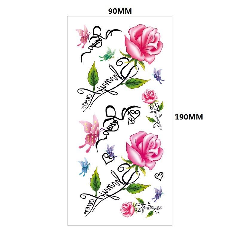 Water Transfer Phoenix Flower Colored Rose Waterproof Tattoo Sticker Set Simulation Tattoo Sticker