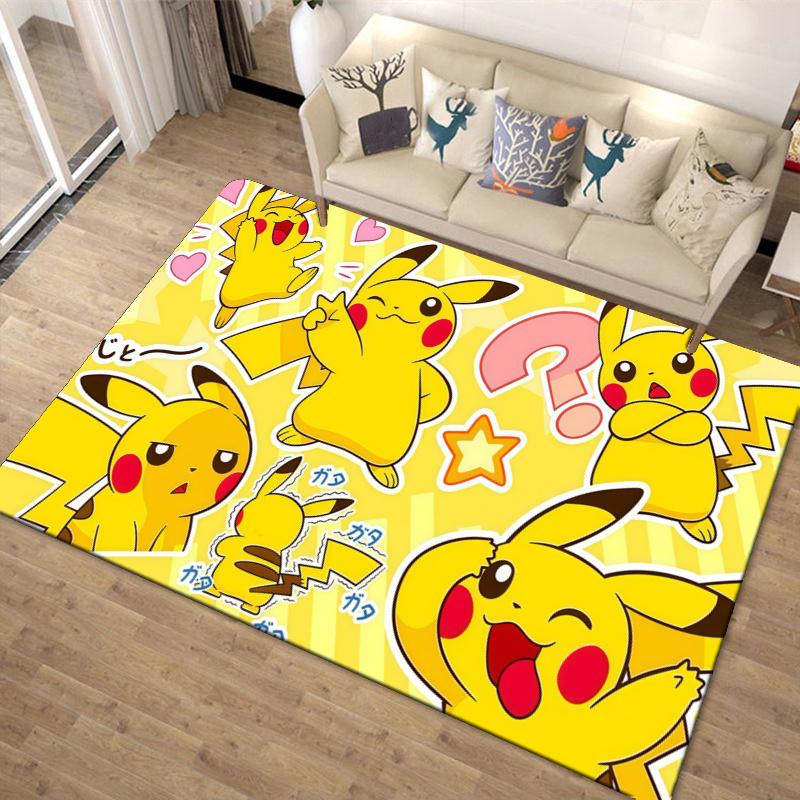 Pikachu Carpet Rug for Living Room Bedroom Home Sofa Decoration,Kids play Non-slip Floor Mat