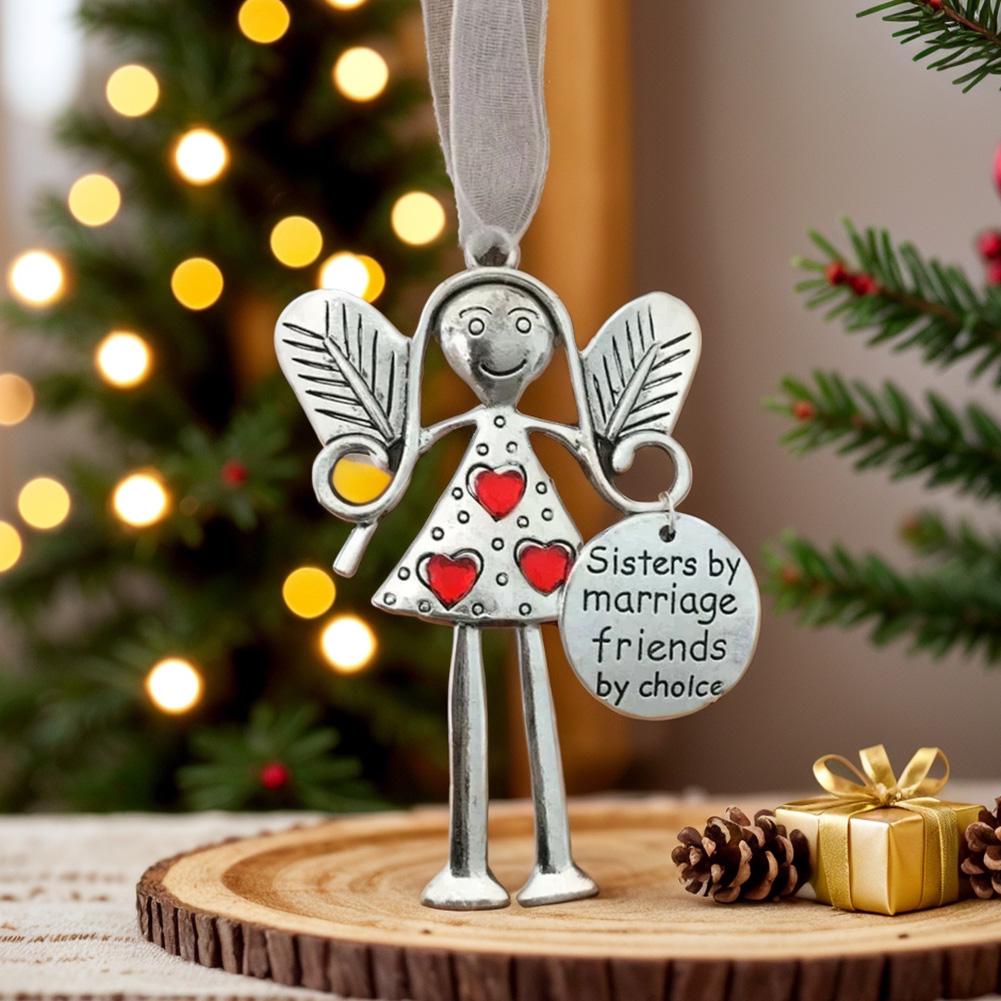 Kovové andělské ozdoby na vánoční stromek - Bláznivě krásní přátelé navždy, Závěsní andělé, Kreativní ozdoba na vánoční stromek
