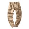Men's Versatile Multi-Pocket Khaki & Camouflage Jogger Pants - Slim-Fit for Spring & Autumn