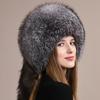 New women winter outdoor cold-proof thickening real fox fur bomber hat Fashion luxury fur caps Female natural fox fur hats