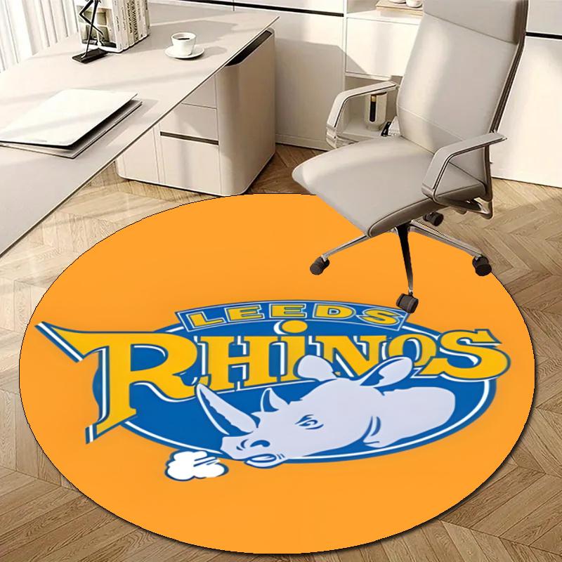 Personalized Leeds Rhinos Round Chair Office Rug - Perfect for Mat, Office Chair & More - Ideal Gift for Birthdays and Holidays
