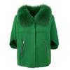 OFTBUY 2024 Herbst Winter Echt Fuchs Waschbär Pelz Kragen Mantel Gestrickte Pullover Frauen Kurzarm Jacke Dicke Warme